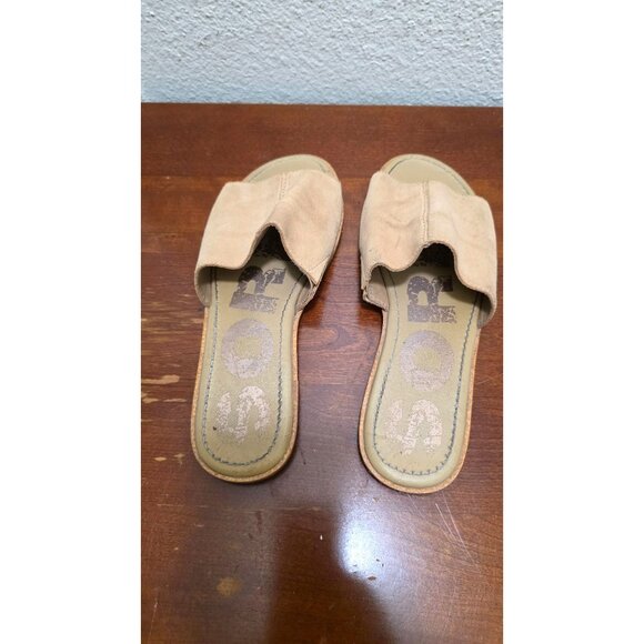 Sorel Women's Tan Suede Slide Sandals Slip-On Casual Flat Size 8.5 - Picture 4 of 8